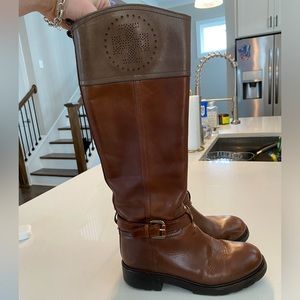 Tory Burch lug sole tall leather boots